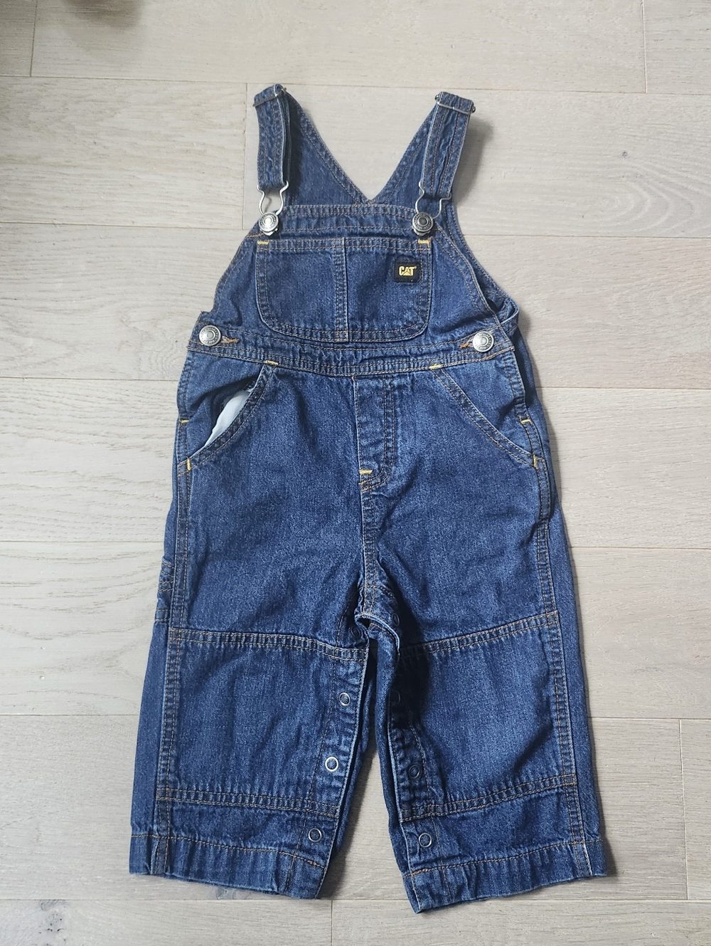 CAT Baby Boy Blue Denim Overalls 12 Months